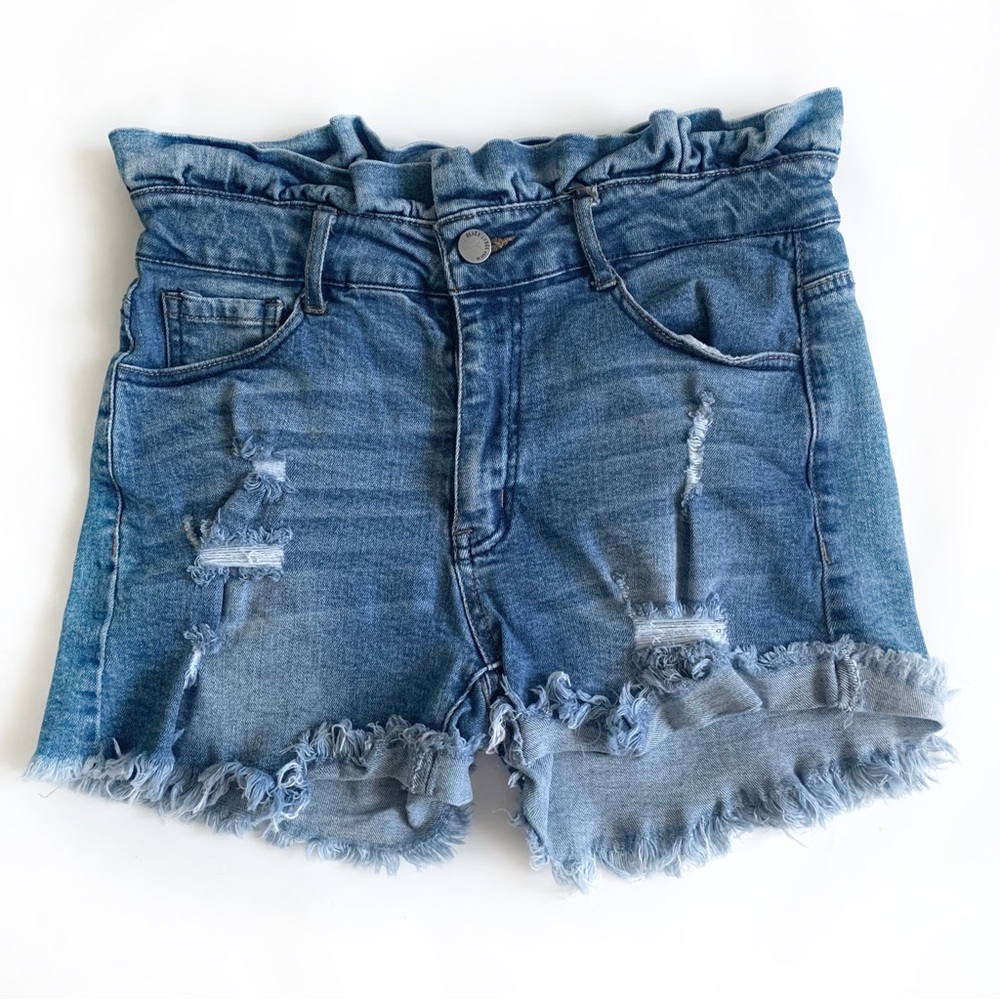 Black Label by C’est Toi Women Denim Distressed Shorts Sz M